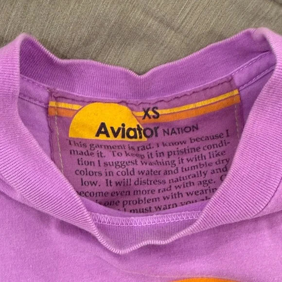 Aviator Nation crop style tee bright Lavender Nashville Tee - Picture 3 of 5